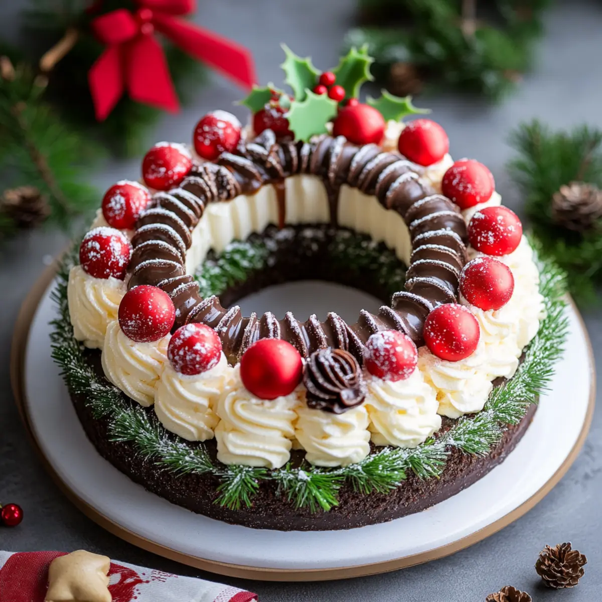 Irresistibly Easy No-Bake Christmas Wreath Dessert Recipe 3