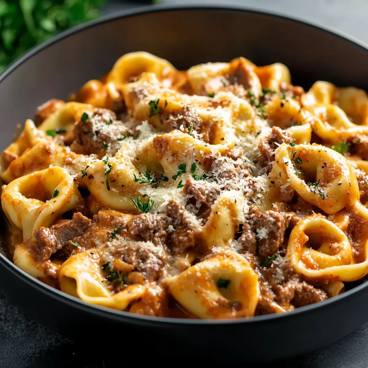 Indulgent Creamy Tortellini Pasta with Cheesesteak Flavor 3