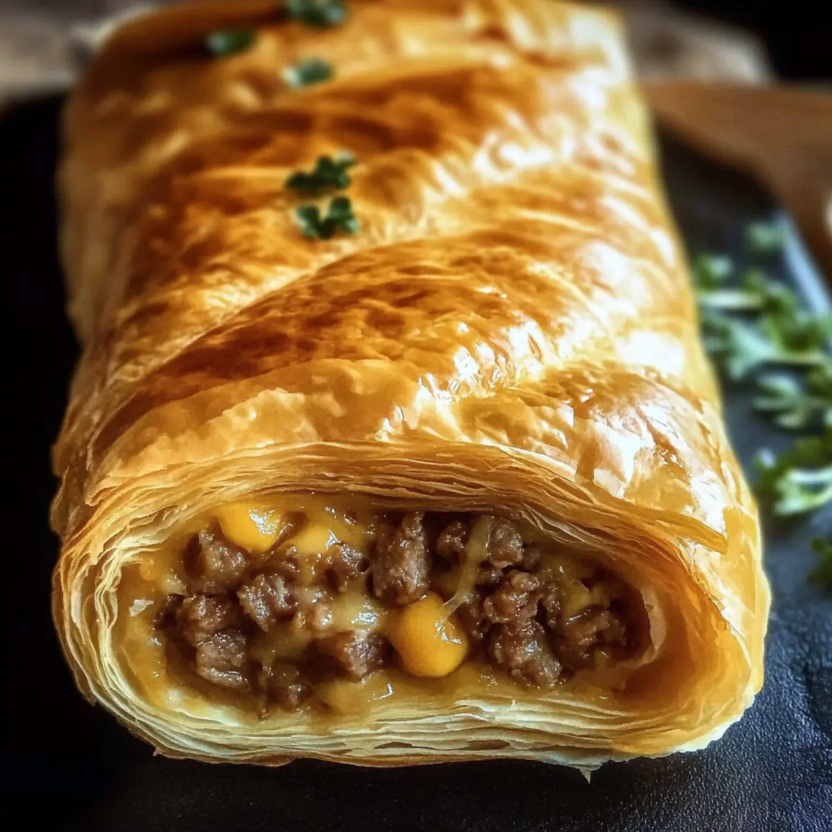 Irresistibly Golden-Baked Puff Pastry Roll with Meat and Cheese 3 prz4sqheutyf05j520jh